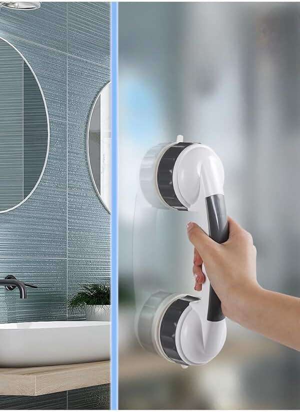 2Pack of 3Inch with Twist for Stronger ADA Shower Handles for Elderly Suction Shower Grab Bars for Seniors Handicap Safety Handrail for Bathtubs Safety Shower Grab Bars - Image 2