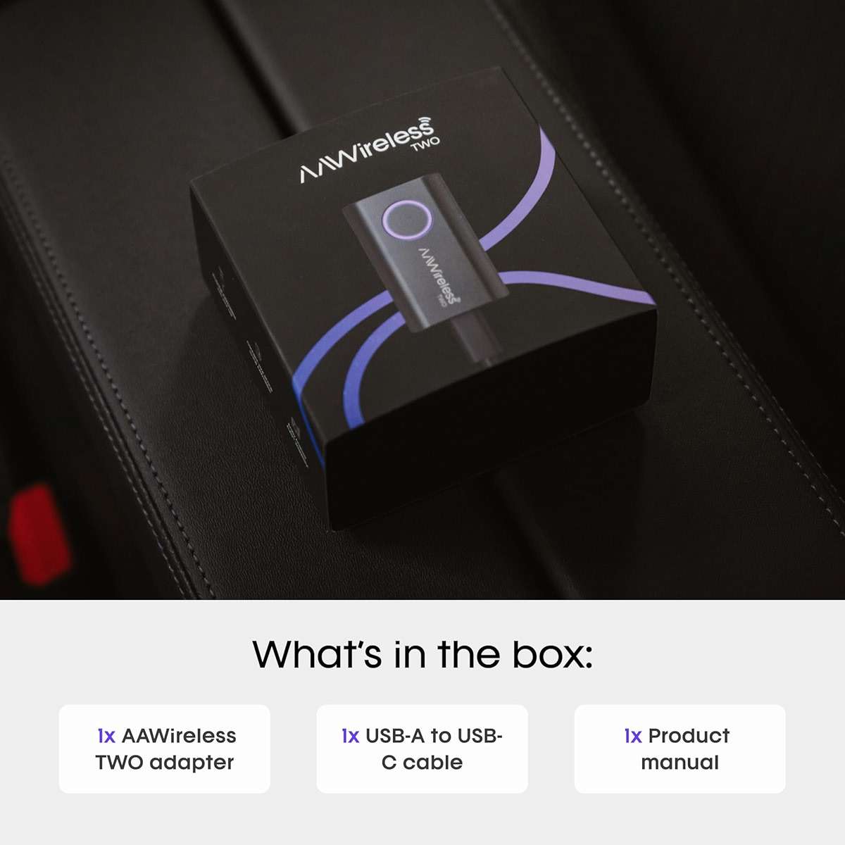 AAWireless Two – Wireless Android Auto Adapter – Convert Factory Wired Android Auto to Wireless – Bluetooth & Wi-Fi Auto Connect – Easy Plug & Play – Multifunction Button – Made in Europe - Image 8