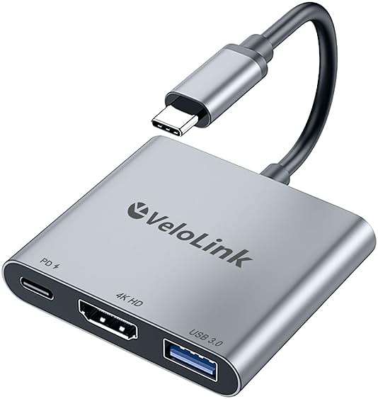 Usbc to hdmi Adapter,hdmi to USB c with 100W PD & USB 3.0,4K HDMI to Typec Adapter, USB C Hub Multiport AV Converter Compatible with MacBook,Laptops, iPhone,PC, Nintendo Switch (LightGray) - Image 1