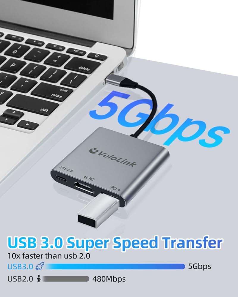 Usbc to hdmi Adapter,hdmi to USB c with 100W PD & USB 3.0,4K HDMI to Typec Adapter, USB C Hub Multiport AV Converter Compatible with MacBook,Laptops, iPhone,PC, Nintendo Switch (LightGray) - Image 3