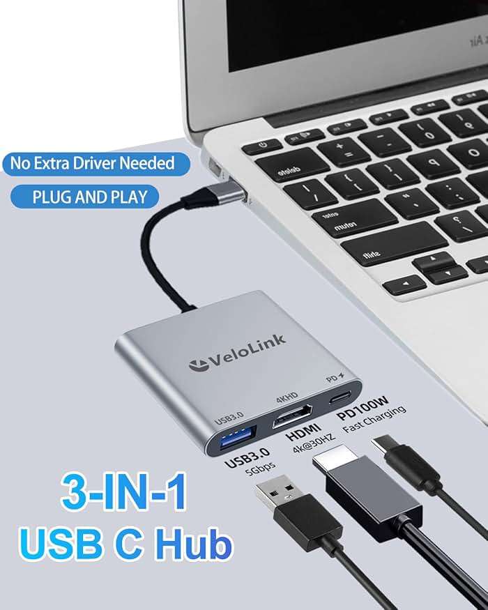 Usbc to hdmi Adapter,hdmi to USB c with 100W PD & USB 3.0,4K HDMI to Typec Adapter, USB C Hub Multiport AV Converter Compatible with MacBook,Laptops, iPhone,PC, Nintendo Switch (LightGray) - Image 7