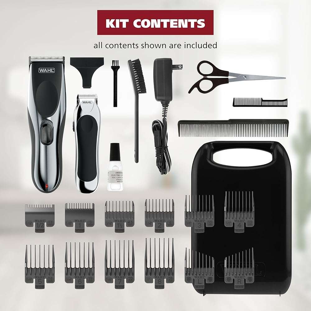 Wahl Clipper Cordless Chrome Pro Hair Clippers for Men and Battery Hair Trimmer Combo for Full Haircuts and Touch-Up Trims – Model 3026590 - Image 2