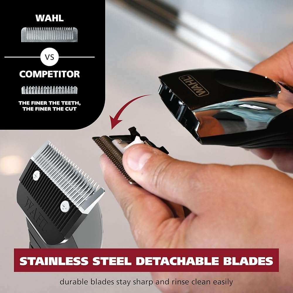 Wahl Clipper Cordless Chrome Pro Hair Clippers for Men and Battery Hair Trimmer Combo for Full Haircuts and Touch-Up Trims – Model 3026590 - Image 4