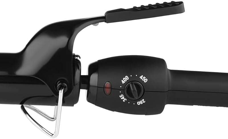 StyleCraft Stay-Temp Black Gold Professional Curling Iron with Extra-Long Thumb Grip, Extended Barrel, Marcel - Image 3