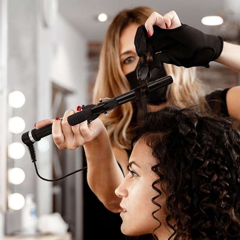 StyleCraft Stay-Temp Black Gold Professional Curling Iron with Extra-Long Thumb Grip, Extended Barrel, Marcel - Image 6