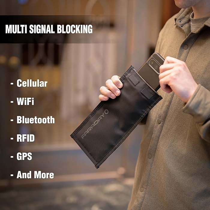 Faraday Defense Faraday Bag Jacket Pro for Phones | Magnetic Closure, Shielding - Law Enforcement & Military, Travel & Data Security, Privacy, Anti-Tracking Anti-Hacking Black (Phone Vertical) - Image 3