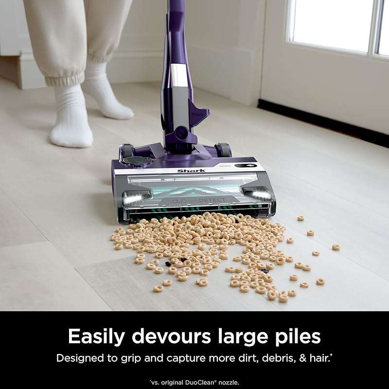 Shark POWERDETECT Ultra-Light Corded Stick Vacuum with DuoClean Technology, Self-Cleaning Brushroll for No Hair Wrap, Anti-Allergen Complete Seal & Odor Neutralizer Technology, Eggplant, HZ4002 - Image 13