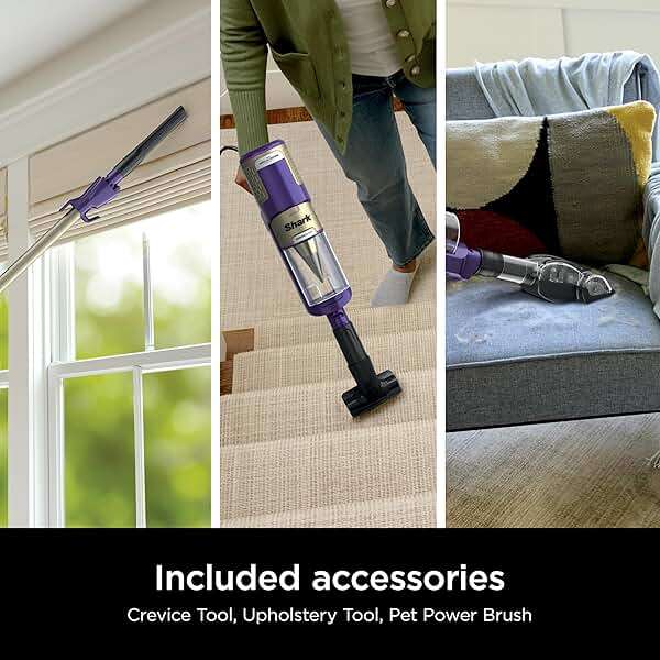 Shark POWERDETECT Ultra-Light Corded Stick Vacuum with DuoClean Technology, Self-Cleaning Brushroll for No Hair Wrap, Anti-Allergen Complete Seal & Odor Neutralizer Technology, Eggplant, HZ4002 - Image 14