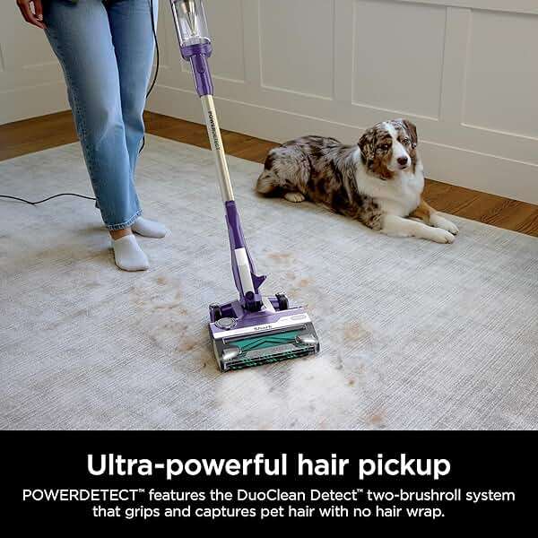 Shark POWERDETECT Ultra-Light Corded Stick Vacuum with DuoClean Technology, Self-Cleaning Brushroll for No Hair Wrap, Anti-Allergen Complete Seal & Odor Neutralizer Technology, Eggplant, HZ4002 - Image 4