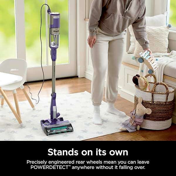 Shark POWERDETECT Ultra-Light Corded Stick Vacuum with DuoClean Technology, Self-Cleaning Brushroll for No Hair Wrap, Anti-Allergen Complete Seal & Odor Neutralizer Technology, Eggplant, HZ4002 - Image 5