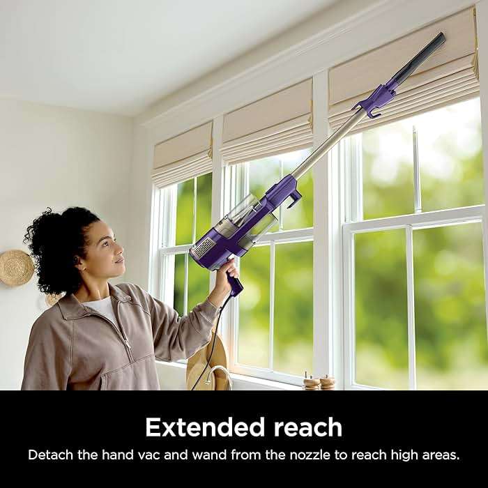 Shark POWERDETECT Ultra-Light Corded Stick Vacuum with DuoClean Technology, Self-Cleaning Brushroll for No Hair Wrap, Anti-Allergen Complete Seal & Odor Neutralizer Technology, Eggplant, HZ4002 - Image 8