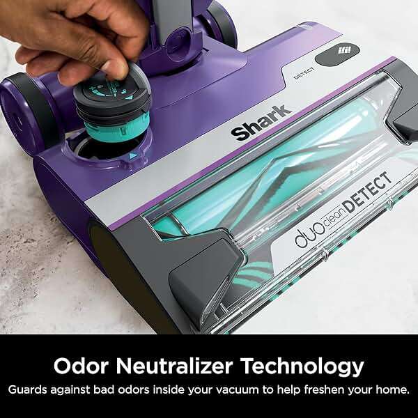 Shark POWERDETECT Ultra-Light Corded Stick Vacuum with DuoClean Technology, Self-Cleaning Brushroll for No Hair Wrap, Anti-Allergen Complete Seal & Odor Neutralizer Technology, Eggplant, HZ4002 - Image 9