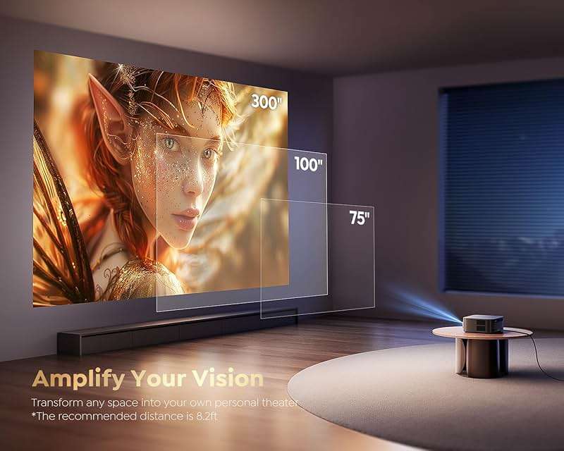 [Ultra Bright/Google TV/4K Support] Smart-Projector with WiFi 6 and Bluetooth, Built-in Apps, Outdoor Movie Proyector, 1080P Home Theater Auto Focus Projector, PUTRIMS K12 (Gray, Standard) - Image 7