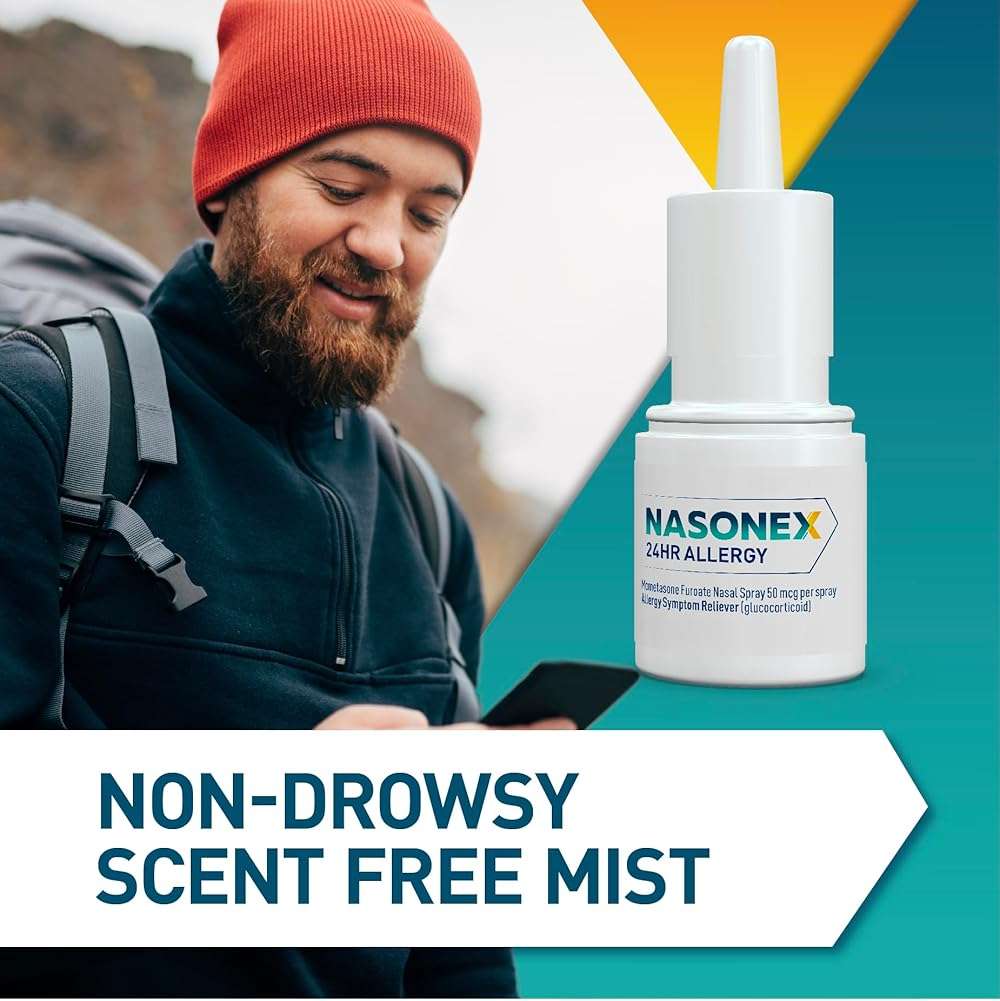 Nasonex 24HR Allergy Nasal Spray, Non-Drowsy, Scent-Free Mist,Allergy Symptoms + Nasal Congestion, Full Prescription Strength, 120 Sprays (3 Pack) - Image 9