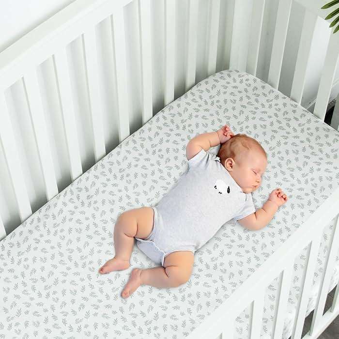 Crib Sheets Fitted for Boys and Girls, 2 Pack Crib Sheet Fits for Standard Crib Mattress, Neutral Toddler Bed Sheets, Lovely Print, 52”X 28” - Image 2