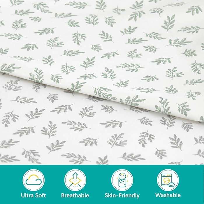 Crib Sheets Fitted for Boys and Girls, 2 Pack Crib Sheet Fits for Standard Crib Mattress, Neutral Toddler Bed Sheets, Lovely Print, 52”X 28” - Image 3