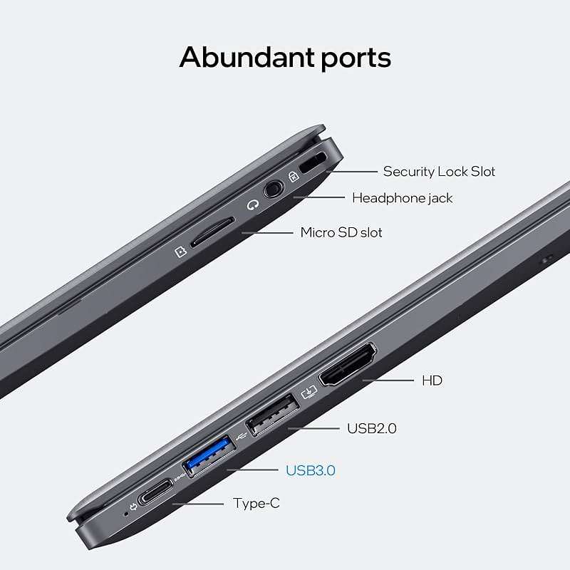 UOWAMOU 15.6-inch, 16GB RAM, 512GB SSD, FHD IPS Display Laptop Computer, N5095 Quad Core, 2.4/5G WiFi, BT4.2 Backlit and Fingerprint, Lightweight and Portable - Image 5