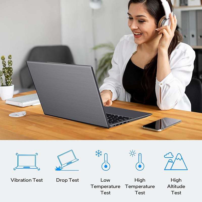 UOWAMOU 15.6-inch, 16GB RAM, 512GB SSD, FHD IPS Display Laptop Computer, N5095 Quad Core, 2.4/5G WiFi, BT4.2 Backlit and Fingerprint, Lightweight and Portable - Image 7