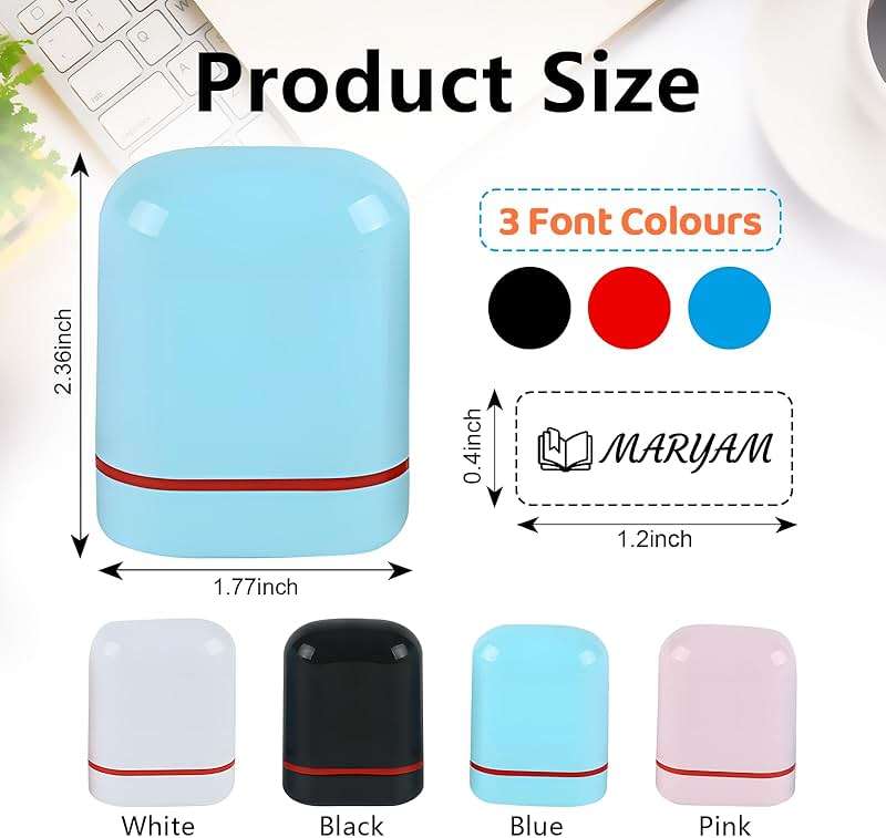 Syntix Custom Name Stamp - Personalized Signature Stamps Self Inking for Business Work, Date Label, Office, Teacher Gifts (Name Stamp) - Image 2