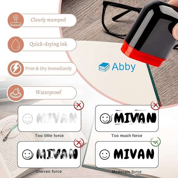 Syntix Custom Name Stamp - Personalized Signature Stamps Self Inking for Business Work, Date Label, Office, Teacher Gifts (Name Stamp) - Image 3