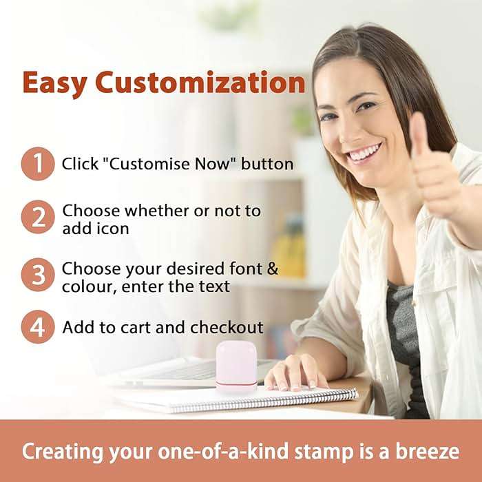 Syntix Custom Name Stamp - Personalized Signature Stamps Self Inking for Business Work, Date Label, Office, Teacher Gifts (Name Stamp) - Image 4