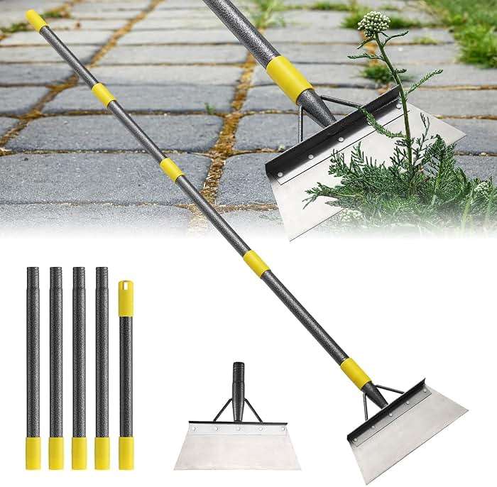 Garden Flat Shovel - Floor Scraper, 60" Multifunctional Garden Cleaning Shovels, Heavy Duty Floor Scrapers Long Handle,Metal Weeding Scraper for Lawn Edging, Snow Ice Removal,Snow Ice Scraper - Image 1