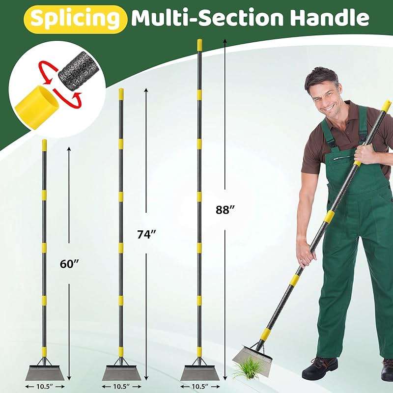 Garden Flat Shovel - Floor Scraper, 60" Multifunctional Garden Cleaning Shovels, Heavy Duty Floor Scrapers Long Handle,Metal Weeding Scraper for Lawn Edging, Snow Ice Removal,Snow Ice Scraper - Image 3