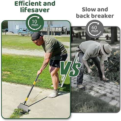 Garden Flat Shovel - Floor Scraper, 60" Multifunctional Garden Cleaning Shovels, Heavy Duty Floor Scrapers Long Handle,Metal Weeding Scraper for Lawn Edging, Snow Ice Removal,Snow Ice Scraper - Image 6