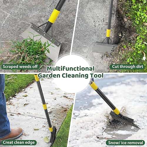 Garden Flat Shovel - Floor Scraper, 60" Multifunctional Garden Cleaning Shovels, Heavy Duty Floor Scrapers Long Handle,Metal Weeding Scraper for Lawn Edging, Snow Ice Removal,Snow Ice Scraper - Image 7