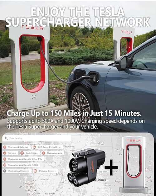 Tesla NACS to CCS Adapter, 250kW DC Fast Charging Adapter for Tesla Supercharger, CCS EV Charger Adapter Compatible with Ford, Rivian & All CCS1 EVs - Image 2