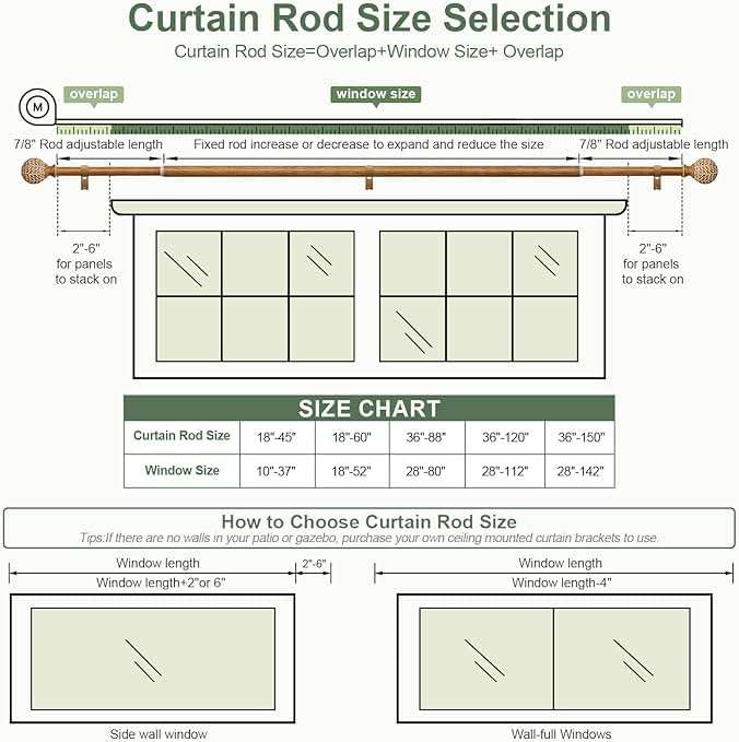 QDWIS Wood Curtain Rods for Windows 48 to 84 Inch,1'' Diameter Drapery Rods with Imitation Wood Grain Leaf Pattern Finials,Boho Adjustable Heavy Duty Curtain Rods Set,36-88'',Color:Natural Wood - Image 8