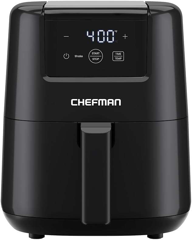 CHEFMAN 2 Qt Mini Air Fryer – Digital Space-Saving Compact Air Fryer with Nonstick and Dishwasher Safe Basket, Quick & Easy Meals in Minutes, Features Digital Timer and Shake Reminder – Black - Image 1