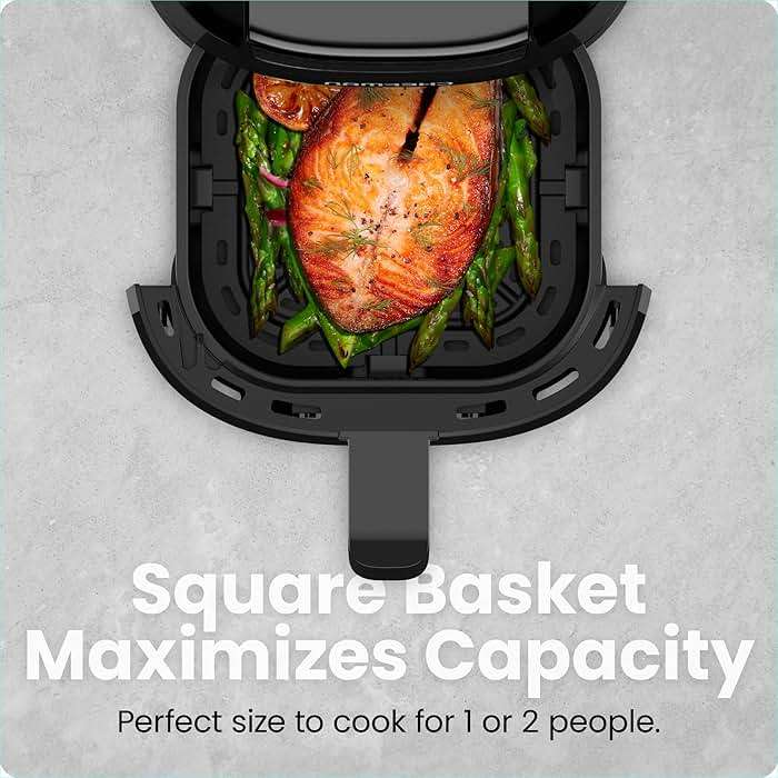 CHEFMAN 2 Qt Mini Air Fryer – Digital Space-Saving Compact Air Fryer with Nonstick and Dishwasher Safe Basket, Quick & Easy Meals in Minutes, Features Digital Timer and Shake Reminder – Black - Image 5