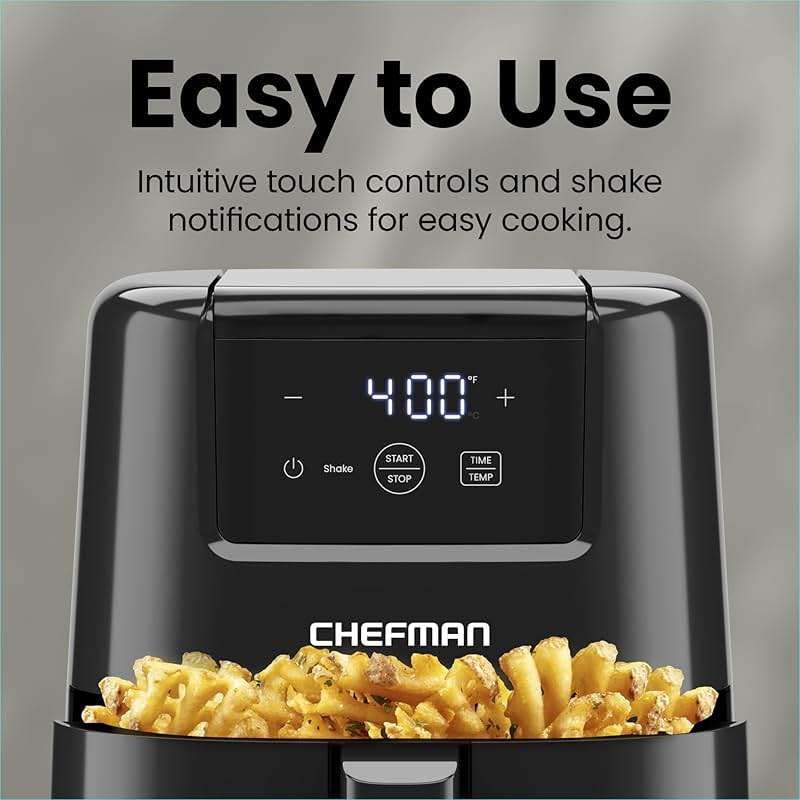 CHEFMAN 2 Qt Mini Air Fryer – Digital Space-Saving Compact Air Fryer with Nonstick and Dishwasher Safe Basket, Quick & Easy Meals in Minutes, Features Digital Timer and Shake Reminder – Black - Image 7