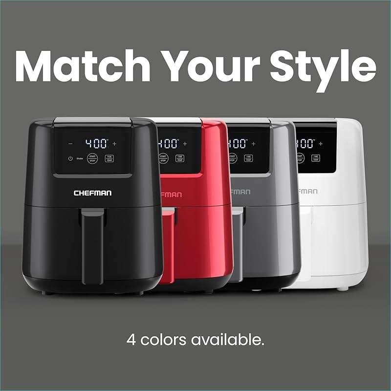 CHEFMAN 2 Qt Mini Air Fryer – Digital Space-Saving Compact Air Fryer with Nonstick and Dishwasher Safe Basket, Quick & Easy Meals in Minutes, Features Digital Timer and Shake Reminder – Black - Image 9