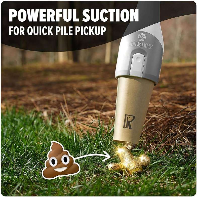 Dirt Devil Dogwalker Pet Waste Vacuum, Portable Handheld Vacuum, No-Contact Poop Scooper for Dogs, Ideal for Dogs up to 50 Pounds, Dog Poop Scooper for Yard Cleanup and Walks - Image 2