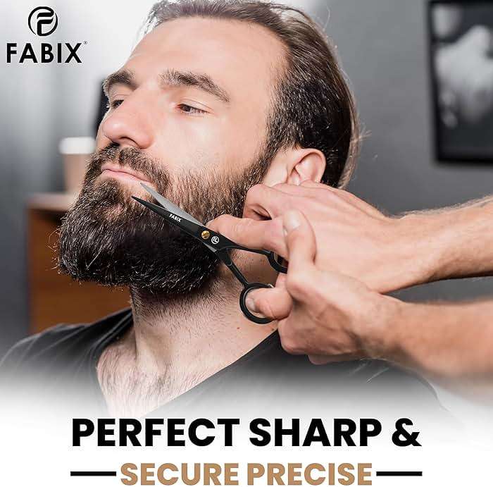 5” Professional Beard Mustache Scissors with 1 Beard Comb, 1 Mustache Comb and Travel Pouch - Perfect Beard Trimming Scissors for All Facial Hair Scissors - Grooming Scissors - Image 5