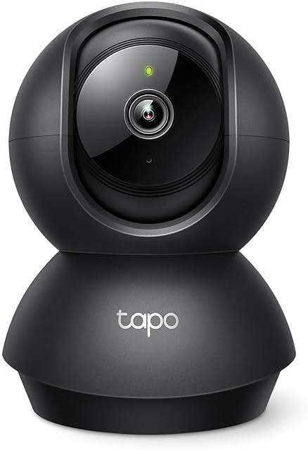 Tapo 1080P Indoor Pan/Tilt Wired Security Camera - Works as a Baby & Pet Monitor, Motion Detection, 2-Way Audio, Siren, Night Vision, Subscription-Free Local Storage or Optional Cloud, Black, C201 - Image 1