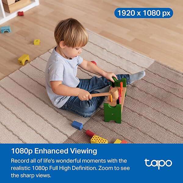 Tapo 1080P Indoor Pan/Tilt Wired Security Camera - Works as a Baby & Pet Monitor, Motion Detection, 2-Way Audio, Siren, Night Vision, Subscription-Free Local Storage or Optional Cloud, Black, C201 - Image 3