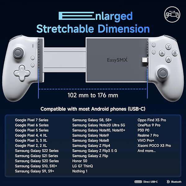 EasySMX M15 Mobile Gaming Controller for Android/iPhone 15 Series, Android Controller with Hall Trigger/Joysticks for Play Minecraft, COD - Image 9