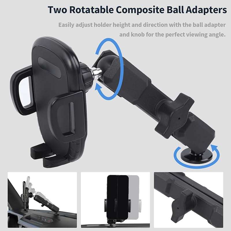 Linskip Dashboard Universal Phone Mount & Smart Phone Holder for 2021-2026 Ford Bronco Raptor & Bronco Accessories 2/4 Door, Rotates Vertical and Horizontal, One-Hand Operation, Interior Accessories - Image 5