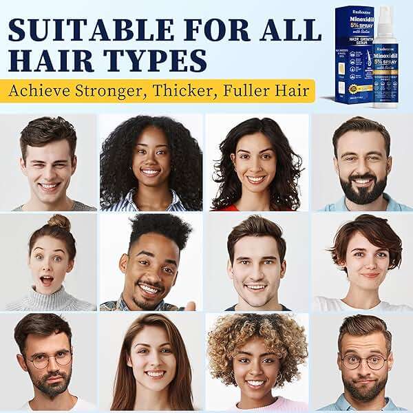 5% Minoxidil Hair Growth Spray Serum, Hair Regrowth Treatment for Men and Women, Strengthens and Thickens Hair for Fuller, Longer Results, Beard and Facial Hair Enhancer - Image 8