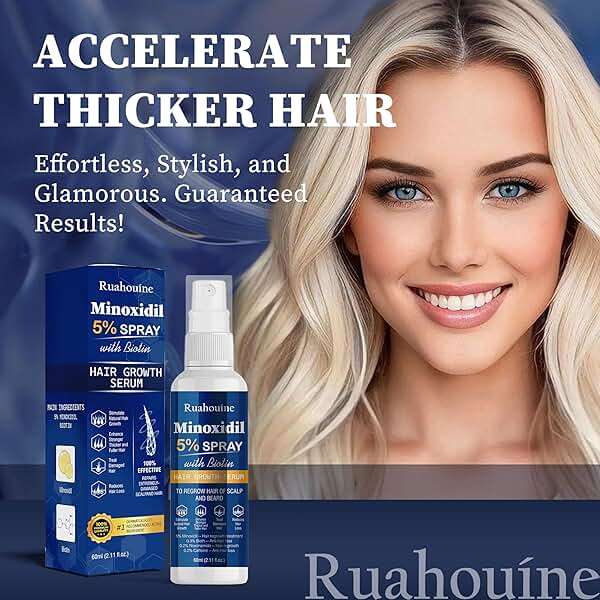 5% Minoxidil Hair Growth Spray Serum, Hair Regrowth Treatment for Men and Women, Strengthens and Thickens Hair for Fuller, Longer Results, Beard and Facial Hair Enhancer - Image 9