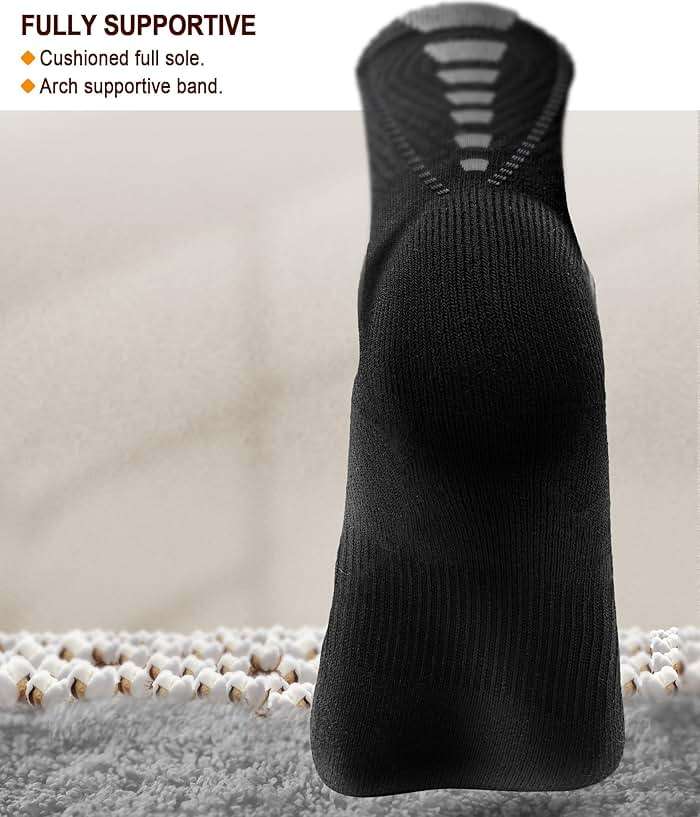 BULLIANT Men Socks, Athletic Compression Crew Socks Cushioned for Men Running Sports Hiking Fishing Arch Support - Image 3