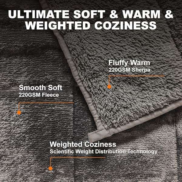 CZZZ Throw Sherpa Weighted Blanket 15 lbs - 60"x80" for Adults, Fleece Fluffy Fuzzy Cozy Plush Washable Heavy Blanket, Super Soft Warm for Queen Full Size Bed in Winter - Image 3