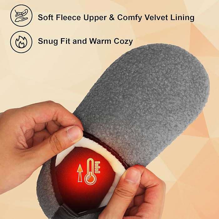QFH Womens & Mens Cozy House Slippers - Portable Travel Shoes with Flexible Rubber Sole & Soft Velvet Lining - Image 3