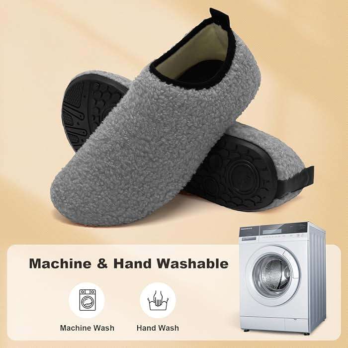 QFH Womens & Mens Cozy House Slippers - Portable Travel Shoes with Flexible Rubber Sole & Soft Velvet Lining - Image 4