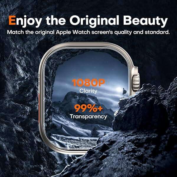 TAURI 2 Pack Screen Protector for Apple Watch Ultra 3,Ultra 2,Ultra 49mm, (2-Step Auto Installation) Bubble Free Micro-curved Edges for Apple Watch Ultra 3,2,1 Screen Protector, iwatch Ultra 49mm Film - Image 6
