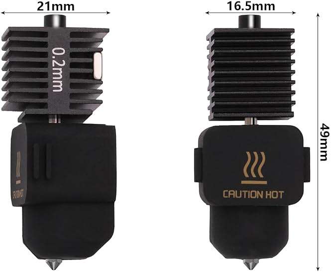 2PCS A1 Mini Upgrade Hotend Kit, 3D Printer Print Head Hot End Heating Block Kit with 0.2mm Hardened Steel Nozzle and Silicone Socks for Bambu Lab A1/A1 Mini - Image 5