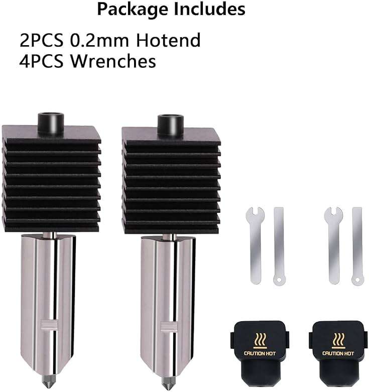 2PCS A1 Mini Upgrade Hotend Kit, 3D Printer Print Head Hot End Heating Block Kit with 0.2mm Hardened Steel Nozzle and Silicone Socks for Bambu Lab A1/A1 Mini - Image 7